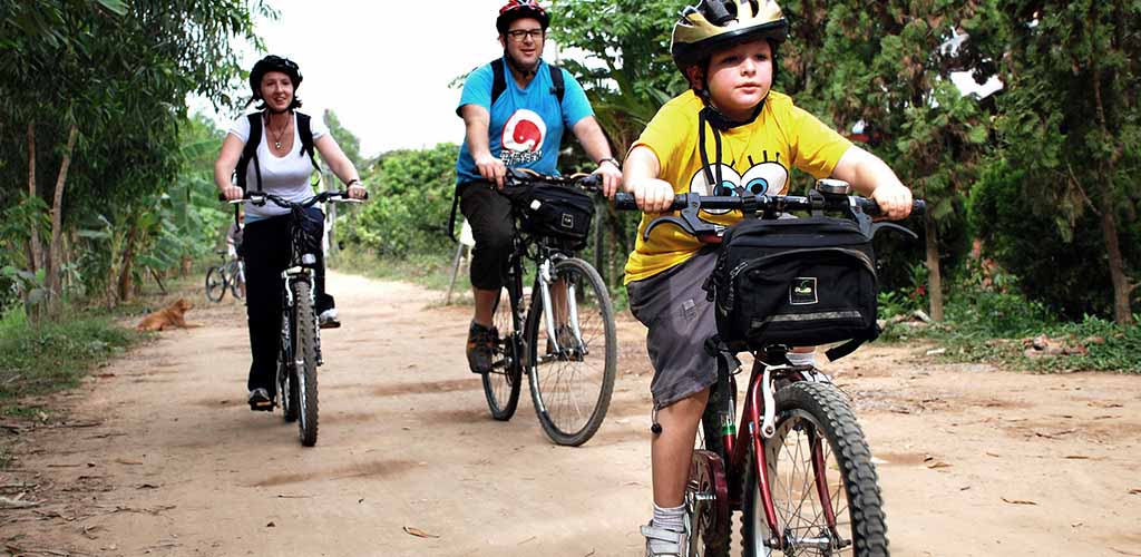 family cycling tour of the Mekong Delta, Vietnam